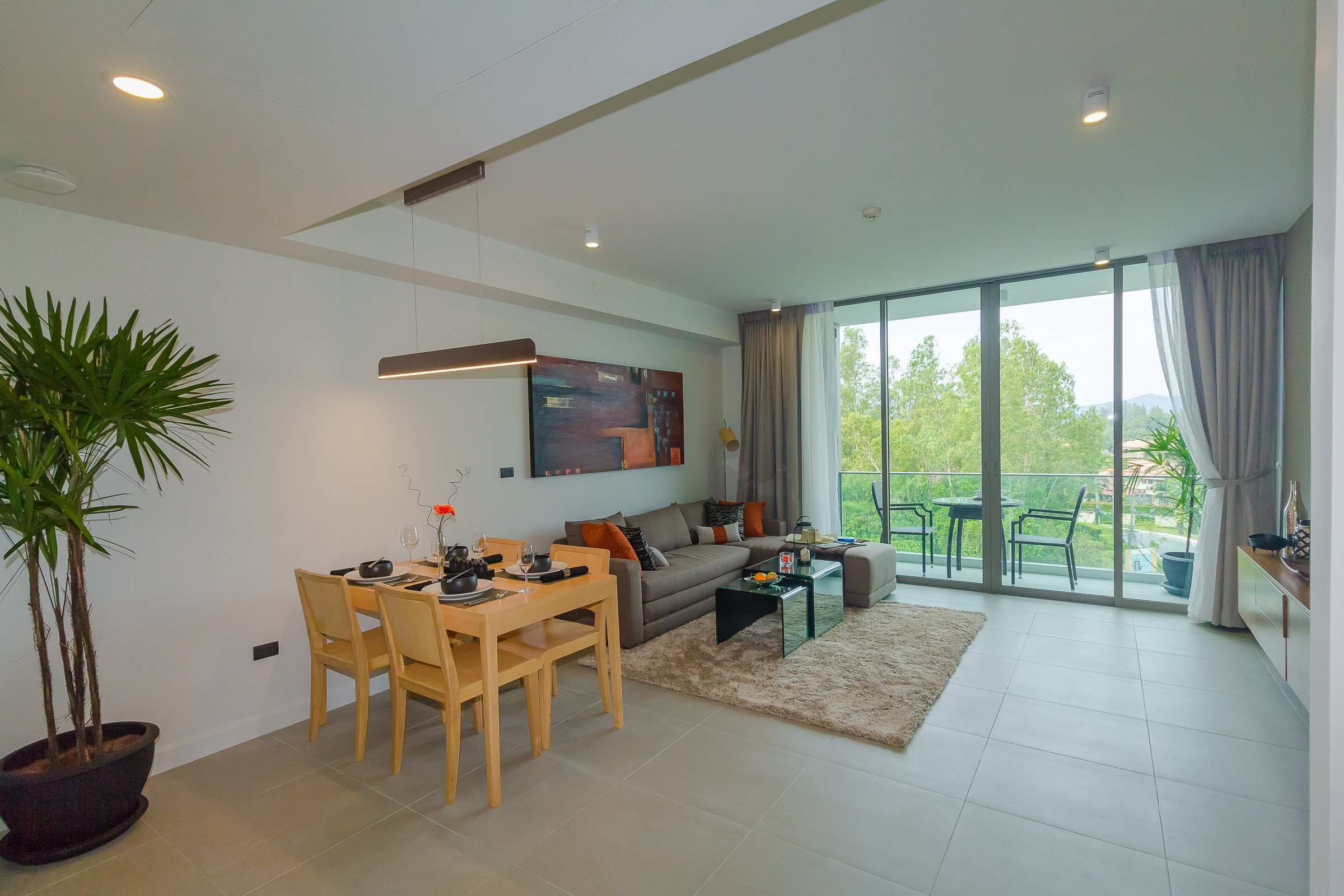 Cтильные апартаменты с 2 спальнями и с видом на город в проекте Оушен Стоун, на пляже Бангтао/Лагуна