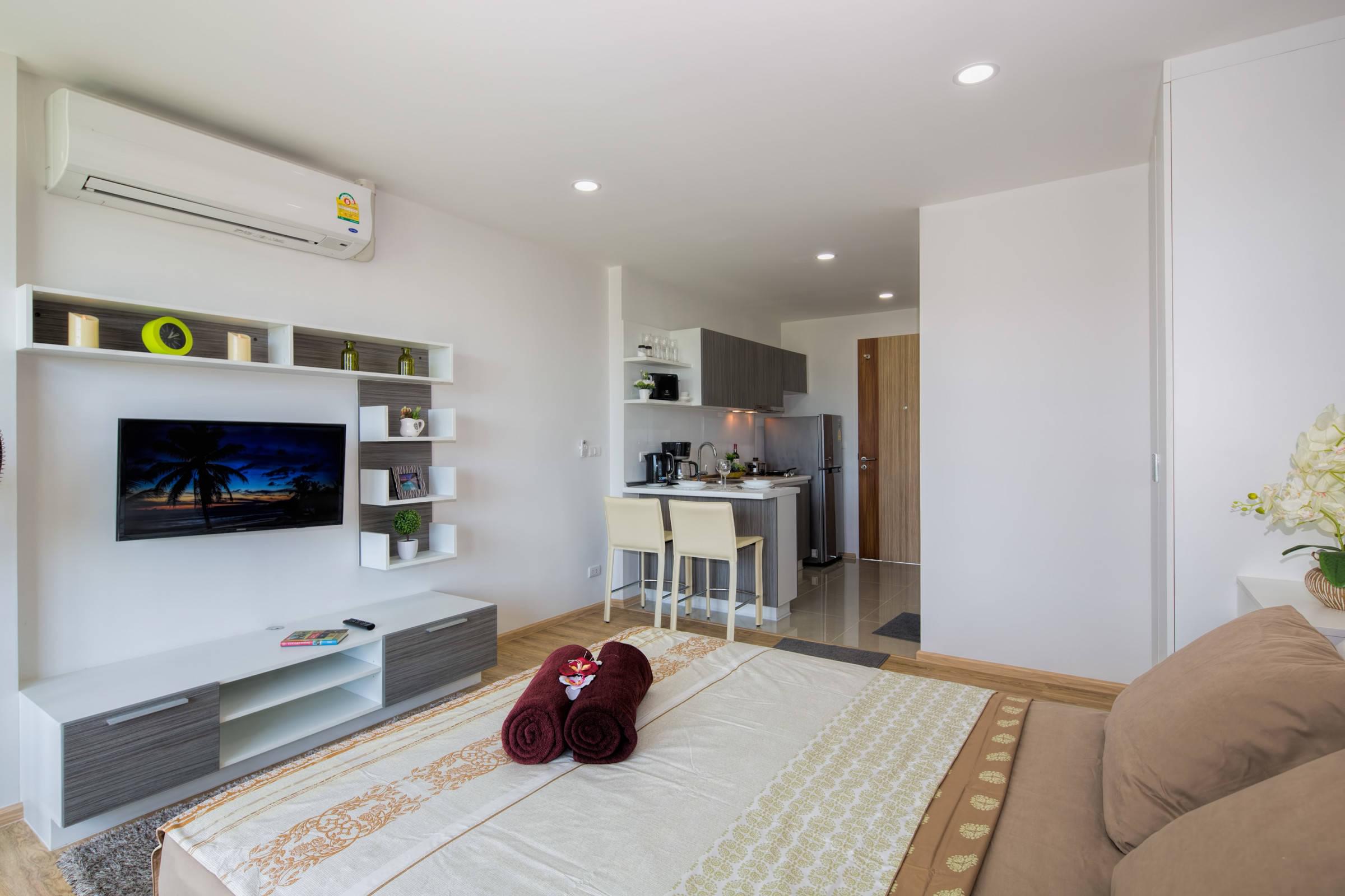 Восхитительные апартаменты с 1 спальней и с видом на город в проекте Ката Озон, на пляже Ката