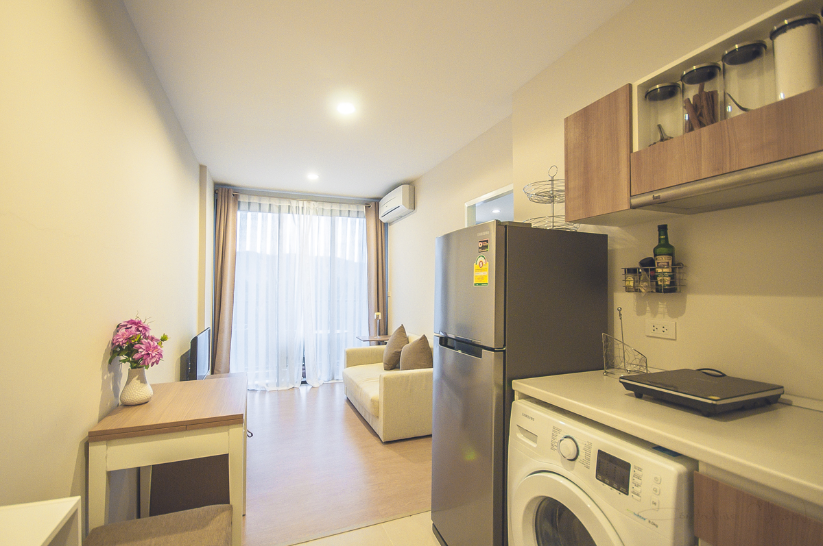 Модные апартаменты с 1 спальней и с видом на город в проекте Зескейп 1 Кондоминиум, на пляже Бангтао/Лагуна