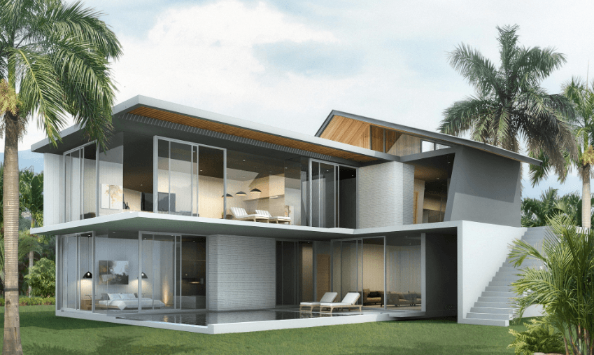 Модная вилла с 4 спальнями и с видом на бассейн в проекте Санпао, на пляже Лаян  (+ Видео обзор)