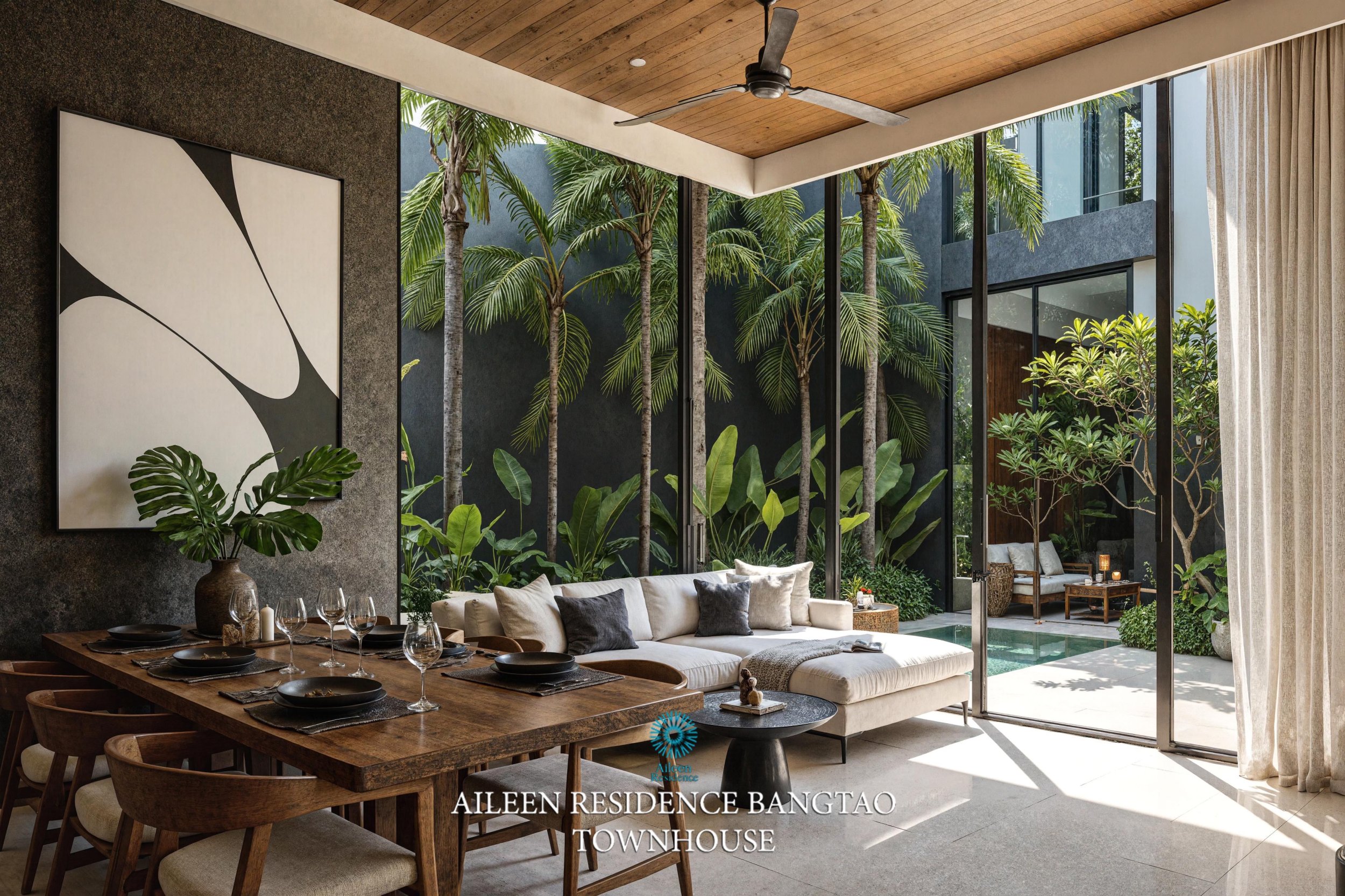 Потрясающий таунхаус с 3 спальнями и с видом на бассейн, на пляже Бангтао/Лагуна