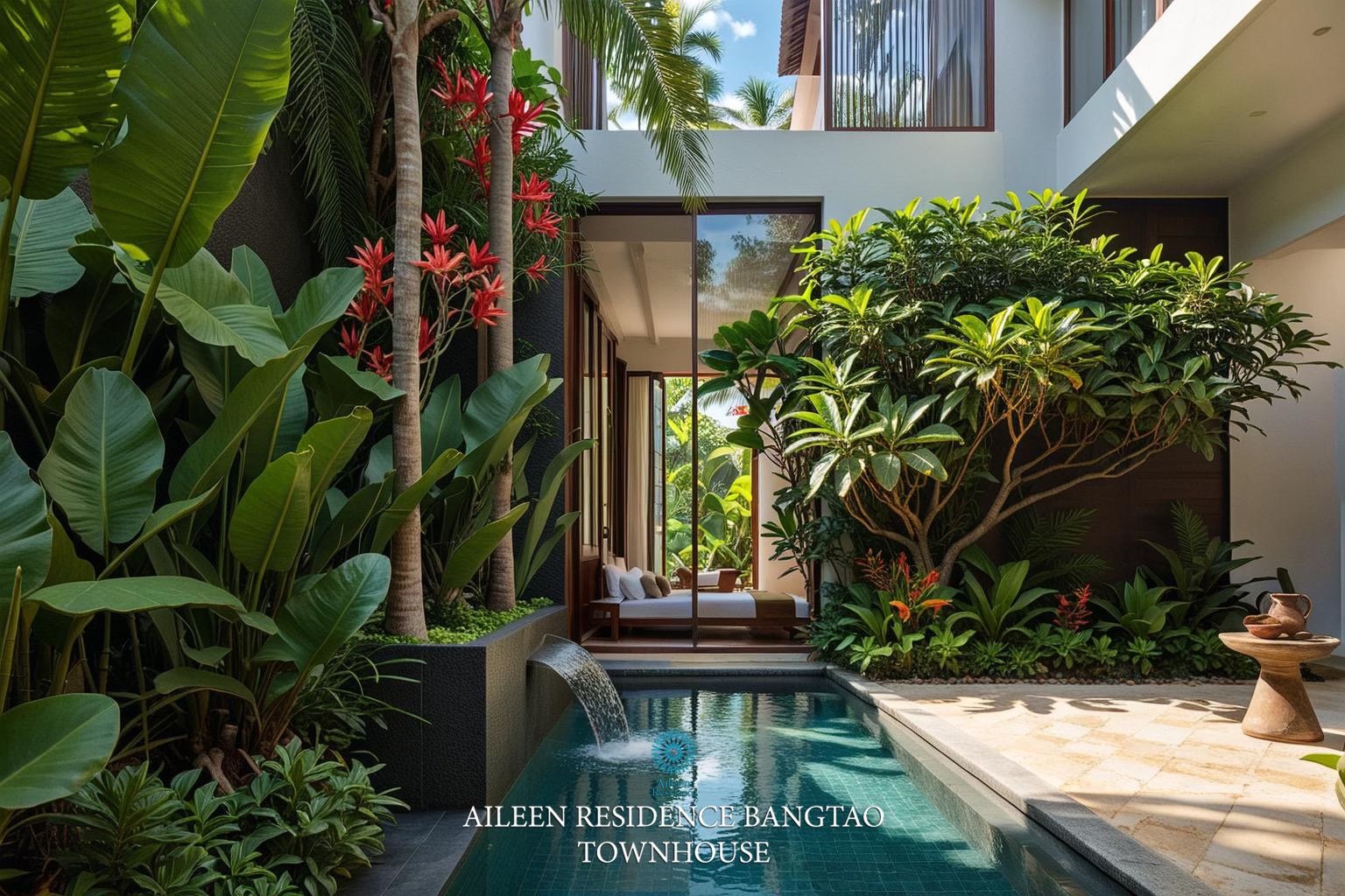 Потрясающий таунхаус с 3 спальнями и с видом на бассейн, на пляже Бангтао/Лагуна