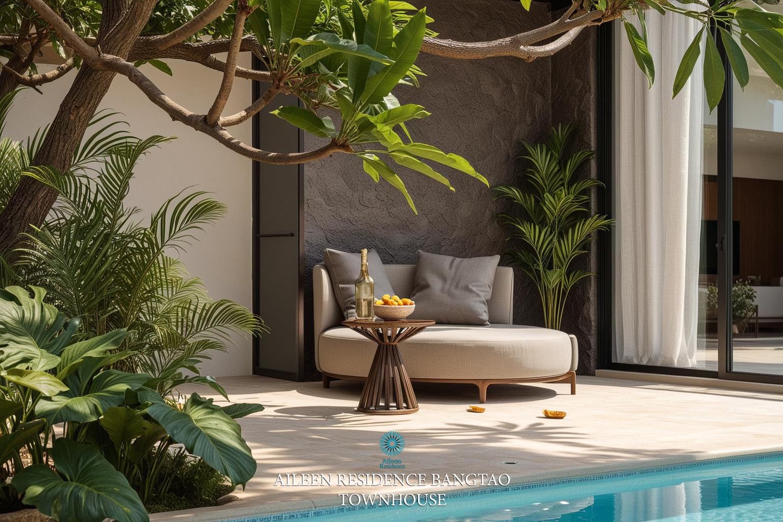 Потрясающий таунхаус с 3 спальнями и с видом на бассейн, на пляже Бангтао/Лагуна