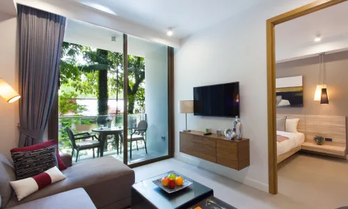 Шикарные апартаменты с 1 спальней и с видом на город, на пляже Бангтао/Лагуна