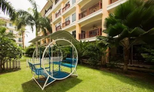 Cтильные апартаменты с 1 спальней и с видом на бассейн в проекте Палм Бриз, на пляже Найхарн