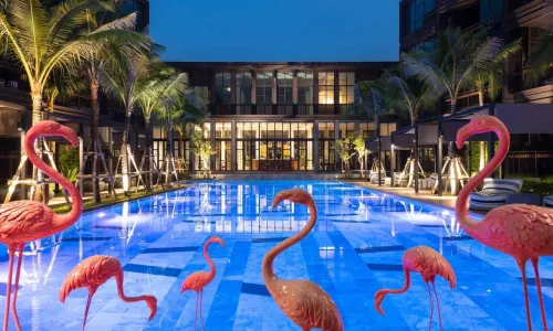 Восхитительные апартаменты с 2 спальнями и с видом на бассейн в проекте Сатурдэйс, на пляже Равай