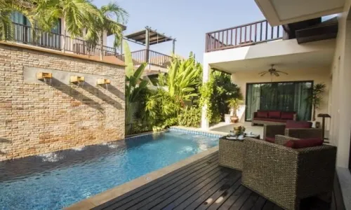 Комфортабельная вилла с 3 спальнями и с видом на бассейн, на пляже Найхарн