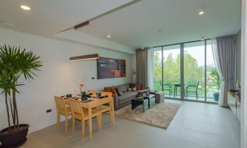 Cтильные апартаменты с 2 спальнями и с видом на город в проекте Оушен Стоун, на пляже Бангтао/Лагуна