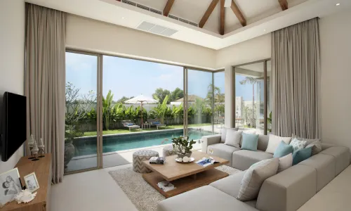 Cтильная вилла с 3 спальнями и с видом на бассейн в проекте Тричада, на пляже Бангтао/Лагуна