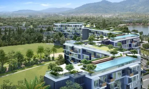 Модные апартаменты с 2 спальнями и с видом на сад в проекте Скай Парк, на пляже Бангтао/Лагуна