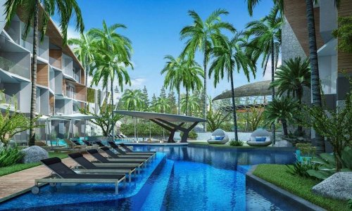 Роскошные апартаменты с 1 спальней и с видом на бассейн, на пляже Найхарн