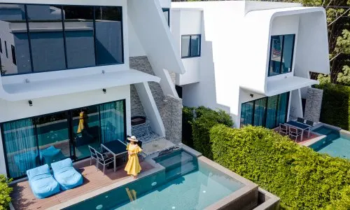 Cтильная вилла с 2 спальнями и с видом на бассейн в проекте Утопия Найхарн, на пляже Найхарн