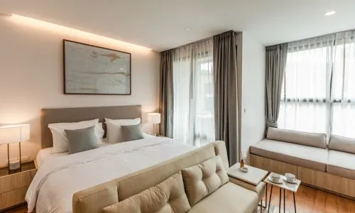 Cтильные апартаменты с 1 спальней и с видом на море в проекте Прауд Раваи, на пляже Равай