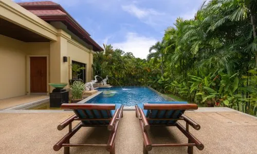 Прекрасная вилла с 3 спальнями и с видом на горы в проекте Баан Буа, на пляже Найхарн