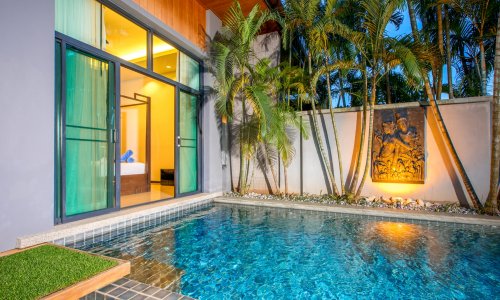 Модная вилла с 2 спальнями и с видом на бассейн в проекте Оникс, на пляже Найхарн