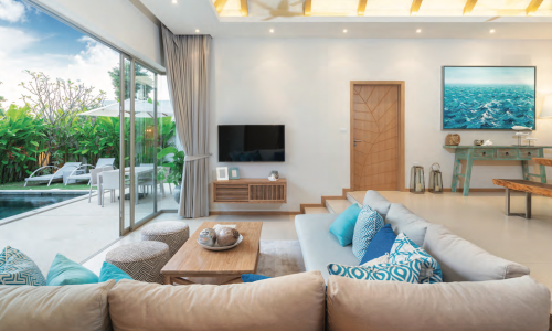 Удобная вилла с 4 спальнями и с видом на бассейн в проекте Тричада Бриз, на пляже Бангтао/Лагуна