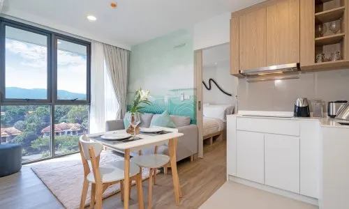 Роскошные апартаменты с 2 спальнями и с видом на город в проекте Скай Парк, на пляже Бангтао/Лагуна (+ Видео обзор)