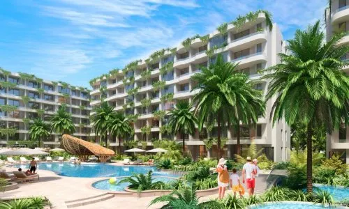 Комфортабельные апартаменты с 2 спальнями и с видом на сад, на пляже Лаян 