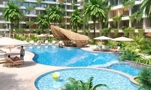 Комфортабельные апартаменты с 2 спальнями и с видом на сад, на пляже Лаян 