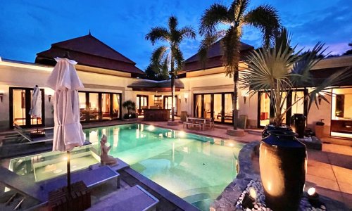 Cтильная вилла с 4 спальнями и с видом на бассейн в проекте Сайтан, на пляже Бангтао/Лагуна