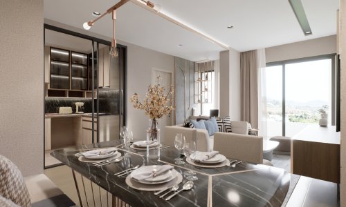 Апартаменты с 2 спальнями и с видом на бассейн в проекте Бель Вю Лагун, район Бангтао/Лагуна