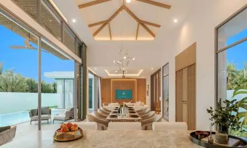 Роскошная вилла с 3 спальнями и с видом на бассейн в проекте Озон Кампус, на пляже Бангтао/Лагуна