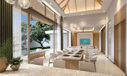 Комфортабельная вилла с 5 спальнями и с видом на бассейн в проекте Озон Кампус, на пляже Бангтао/Лагуна