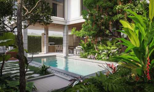 Сказочная вилла с 3 спальнями и с видом на бассейн, на пляже Лаян 