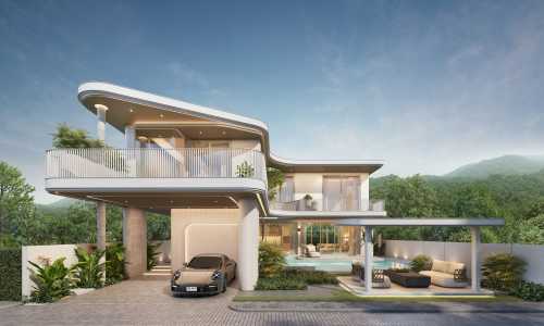 Модная вилла с 4 спальнями и с видом на бассейн, на пляже Найхарн