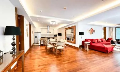 Cтильные апартаменты с 3 спальнями и с видом на бассейн, не далеко от моря в проекте Перл оф Найтон, на пляже Найтон (+ Видео обзор)