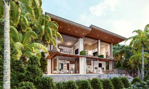 Восхитительная вилла с 3 спальнями и с видом на море, на пляже Май  Кхао