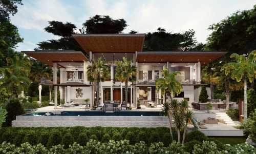 Роскошная вилла с 4 спальнями и с видом на море, на пляже Май  Кхао