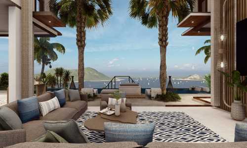 Роскошная вилла с 4 спальнями и с видом на море, на пляже Май  Кхао