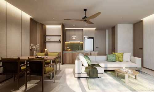 Восхитительные апартаменты с 2 спальнями и с видом на город, на пляже Бангтао/Лагуна