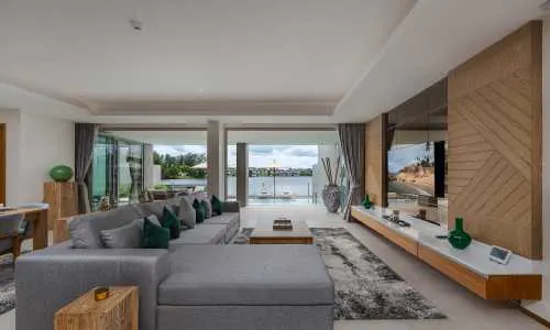 Восхитительные апартаменты с 2 спальнями и с видом на озеро, не далеко от моря в проекте Ангсана Бичфронт, на пляже Бангтао/Лагуна