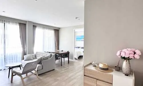 Cтильные апартаменты с 2 спальнями и с видом на сад в проекте Даймонд Кондоминиум, на пляже Бангтао/Лагуна