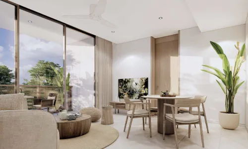 Cтильные апартаменты с 1 спальней и с видом на сад, на пляже Лаян 