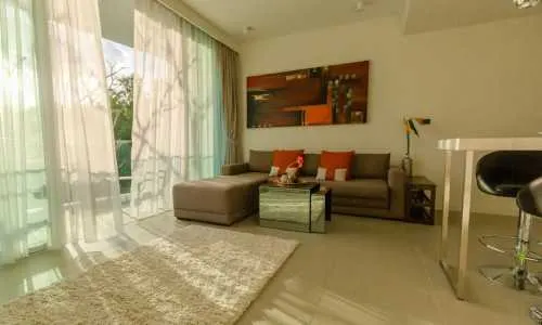 Великолепные апартаменты с 2 спальнями и с видом на город в проекте Оушен Стоун, на пляже Бангтао/Лагуна