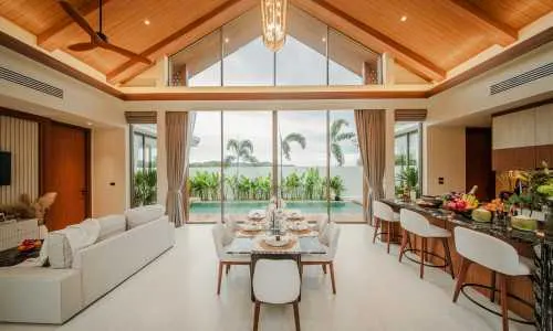 Cтильная вилла с 3 спальнями и с видом на бассейн в проекте Озон Виллас, на пляже Бангтао/Лагуна