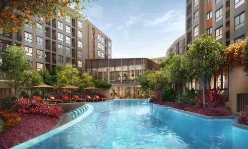 Комфортабельные апартаменты с 2 спальнями и с видом на город, на пляже Кату