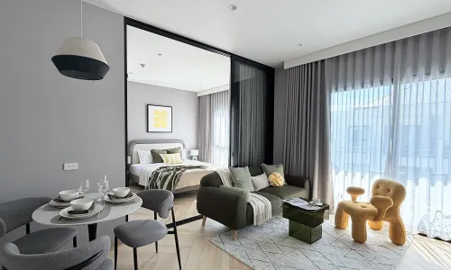 Cтильные апартаменты с 1 спальней и с видом на город в проекте Тайтл Бангтао Легендарный, на пляже Бангтао/Лагуна