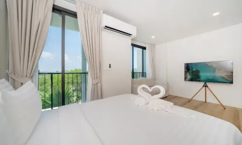 Прекрасные апартаменты с 1 спальней и с видом на город в проекте Зескейп 2 Кондоминиум, на пляже Бангтао/Лагуна