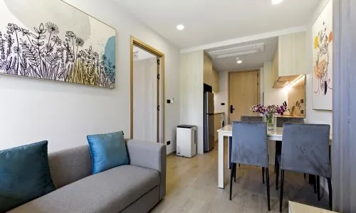 Cтильные апартаменты с 1 спальней и с видом на сад в проекте Озон Кондо, на пляже Бангтао/Лагуна