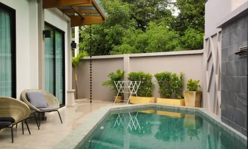 Роскошная вилла с 2 спальнями и с видом на бассейн в проекте Равай Виллас, на пляже Равай