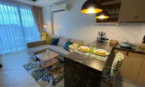 Апартаменты с 1 спальней и с видом на море в проекте Калипсо Гарден, район Равай