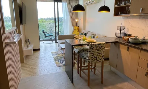 Апартаменты с 1 спальней и с видом на море в проекте Калипсо Гарден, район Равай