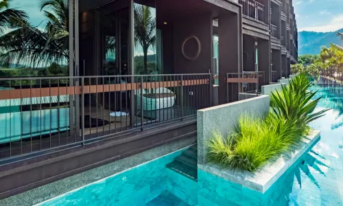 Шикарные апартаменты с 1 спальней и с видом на бассейн в проекте Сатурдэйс, на пляже Равай