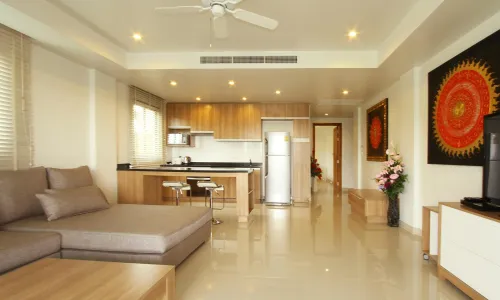 Потрясающие апартаменты с 2 спальнями и с видом на горы в проекте Сурин Сабай 2, на пляже Сурин