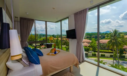 Cтильные апартаменты с 2 спальнями и с видом на город в проекте Оушен Стоун, на пляже Бангтао/Лагуна