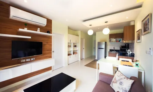 Комфортабельные апартаменты с 2 спальнями и с видом на бассейн в проекте Лаго, на пляже Найхарн